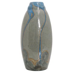Hoganas, Swedish Art Nouveau Ceramic Vase, Circa 1910