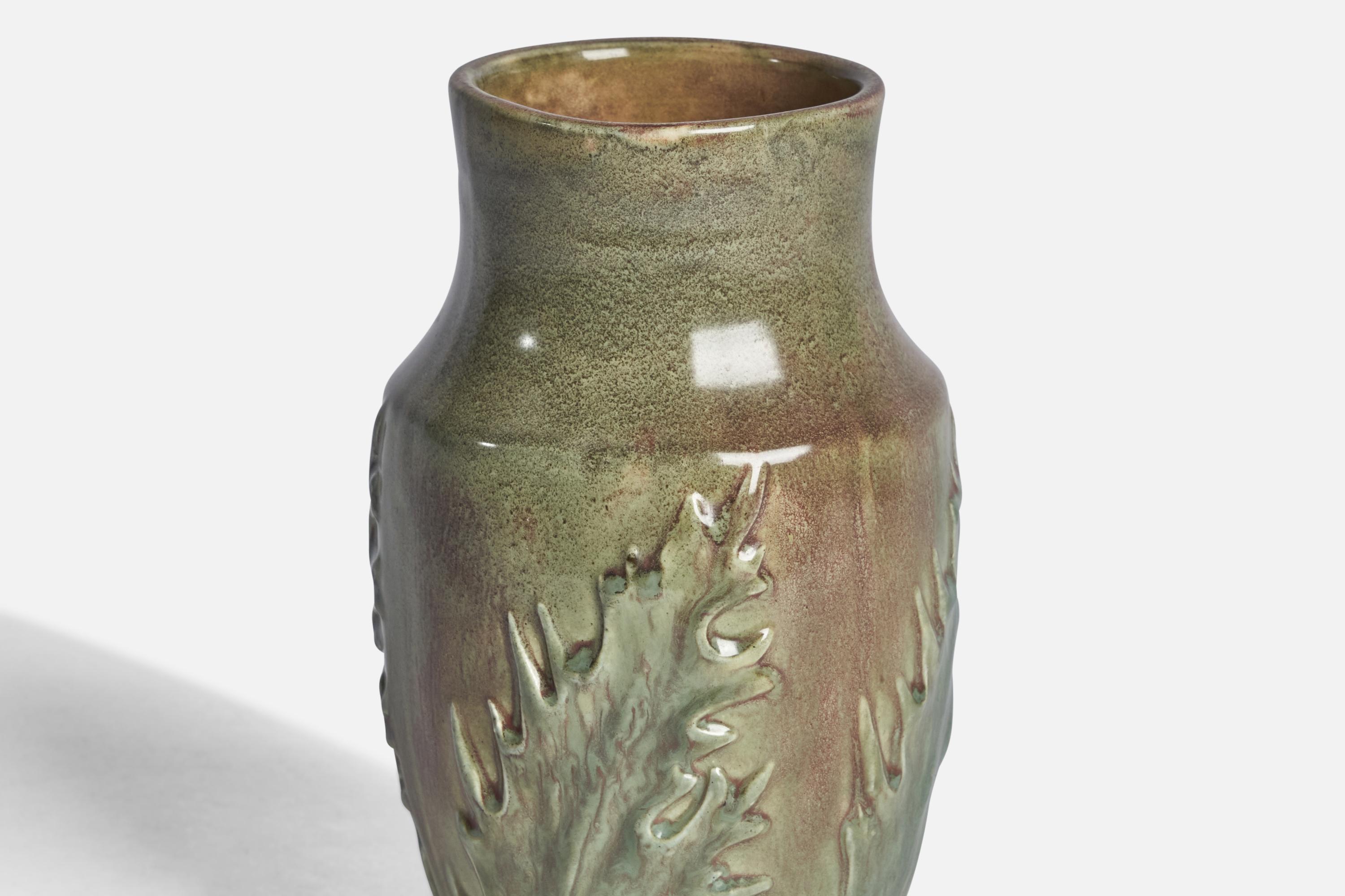 Suédois Höganäs, vase, grès, Suède, années 1920 en vente