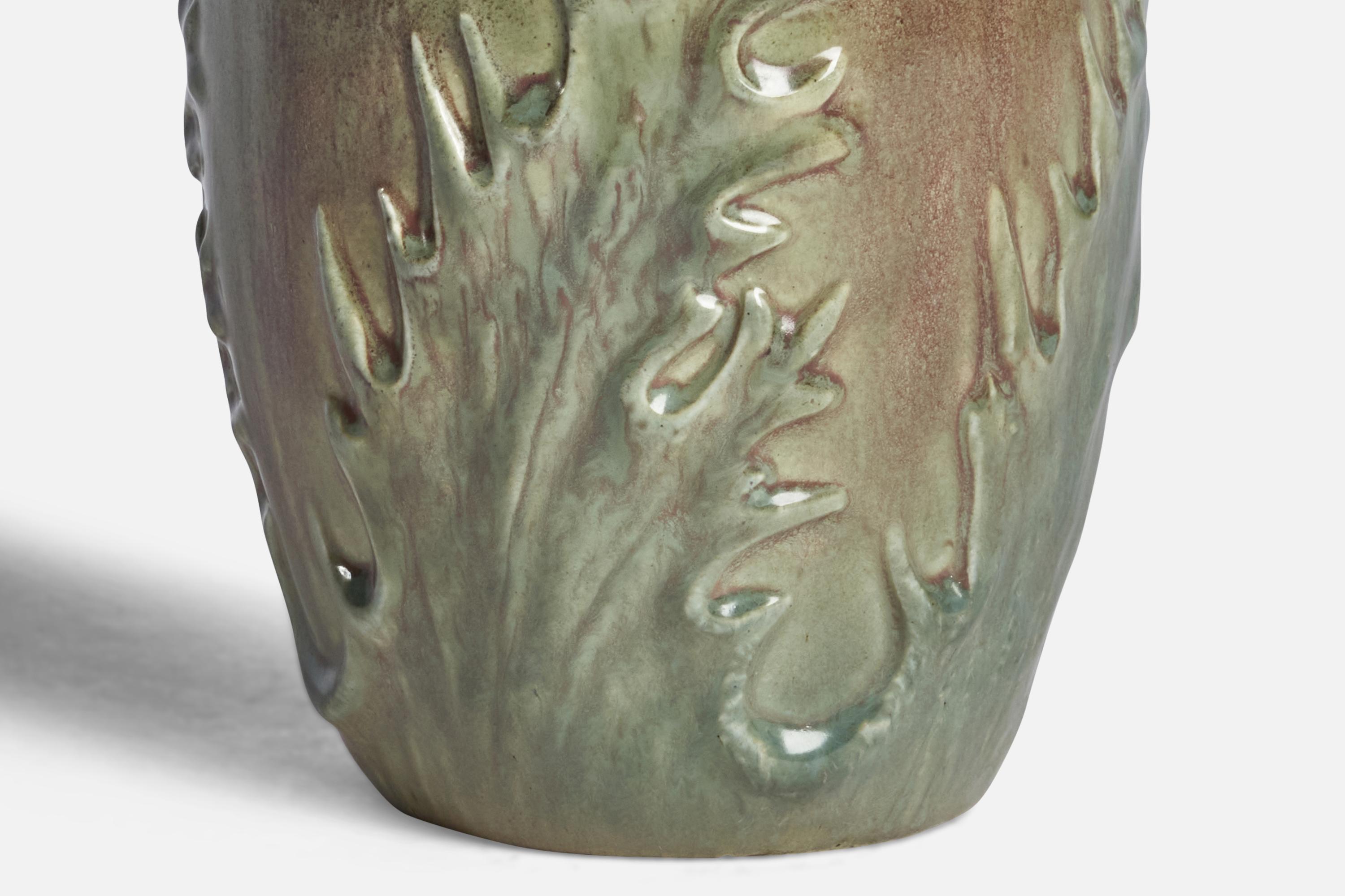 Höganäs, Vase, Stoneware, Sweden, 1920s In Good Condition For Sale In High Point, NC