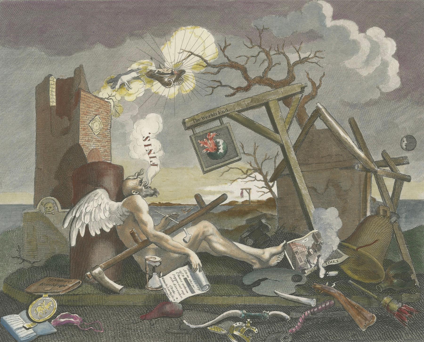 Papier Hogarth : Le chef-d'œuvre des Bathos 1753, réédité en 1800 en vente