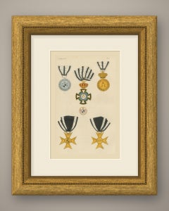 Hohenzollern, Princely House Order Insignia, Plate XLV, Wood Engraving, 1844