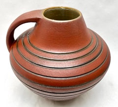 Höhr Vintage, Keramikvase mit Henkel Markiert 741/24 W Deutschland