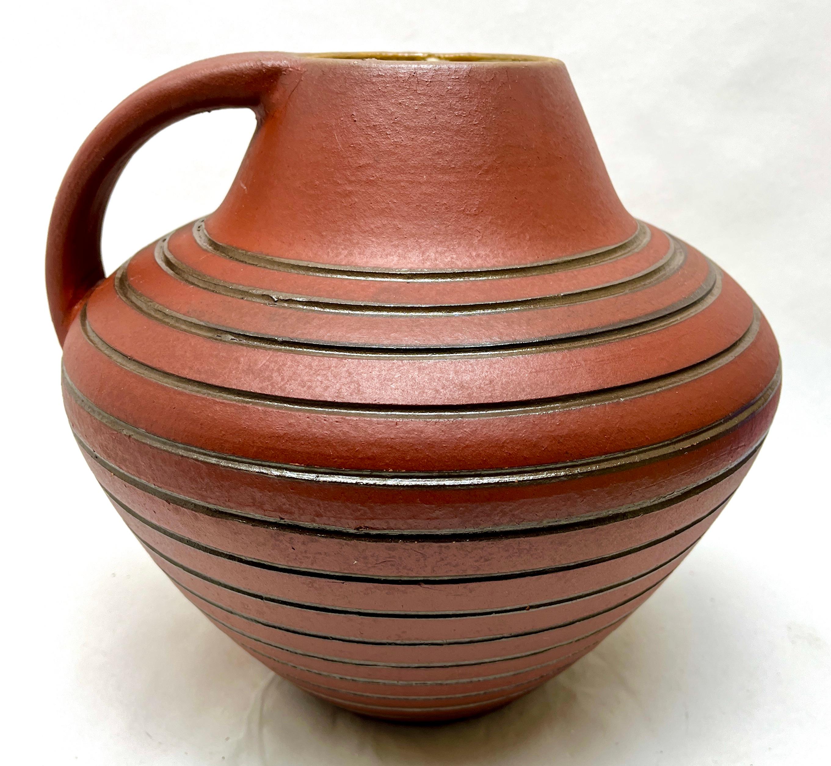 Höhr Vintage, Ceramic Vase with Handle Marked 741/24 W Germany For Sale 1