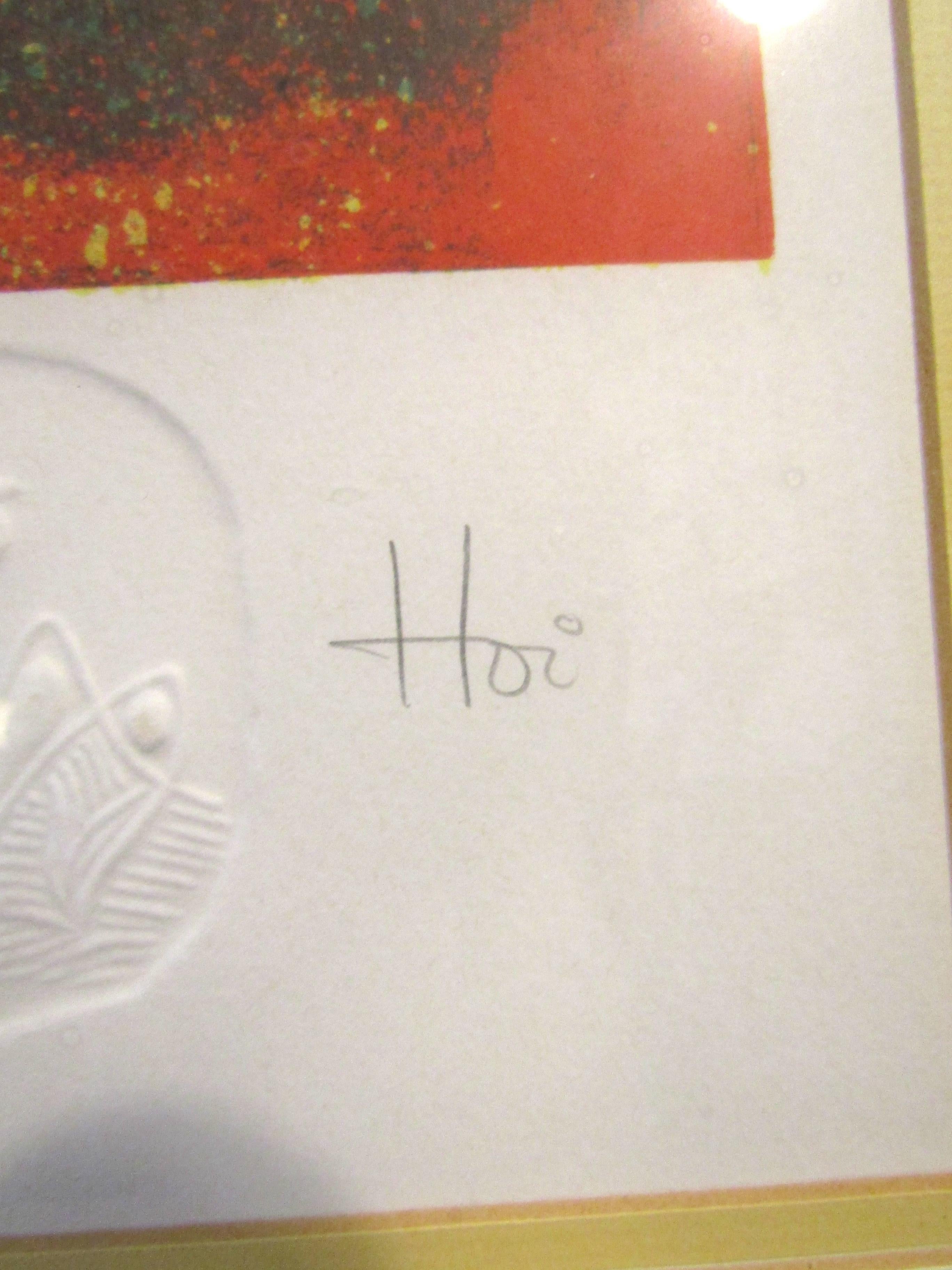 Litografia sul cavallo di Hoi Lebadang, stampa firmata dall'artista in edizione limitata in vendita 1