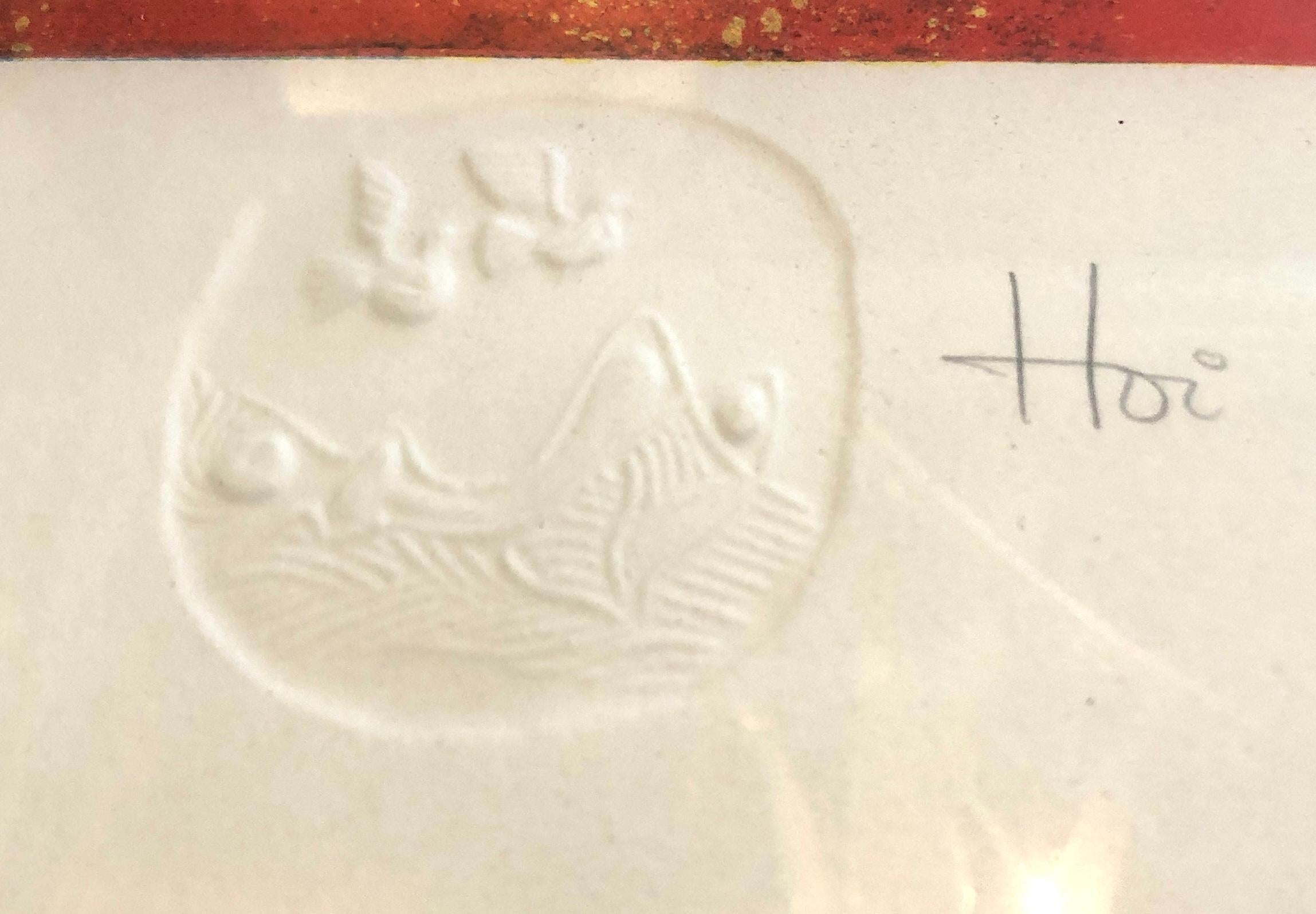 Litografia sul cavallo di Hoi Lebadang, stampa firmata dall'artista in edizione limitata in vendita 3