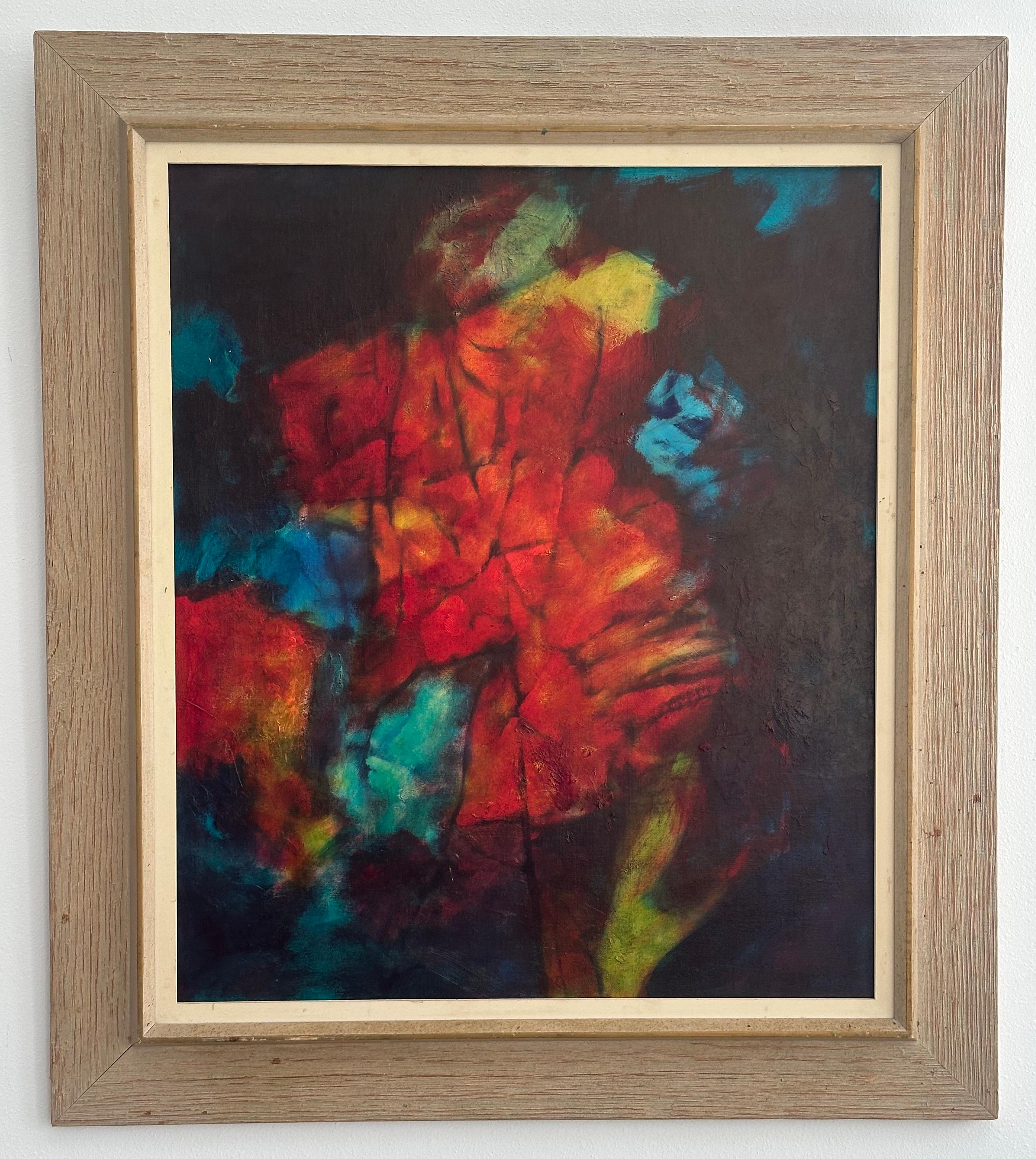 Hoi Lebadang Abstract Painting - Mid-century Abstract Expressionist painting