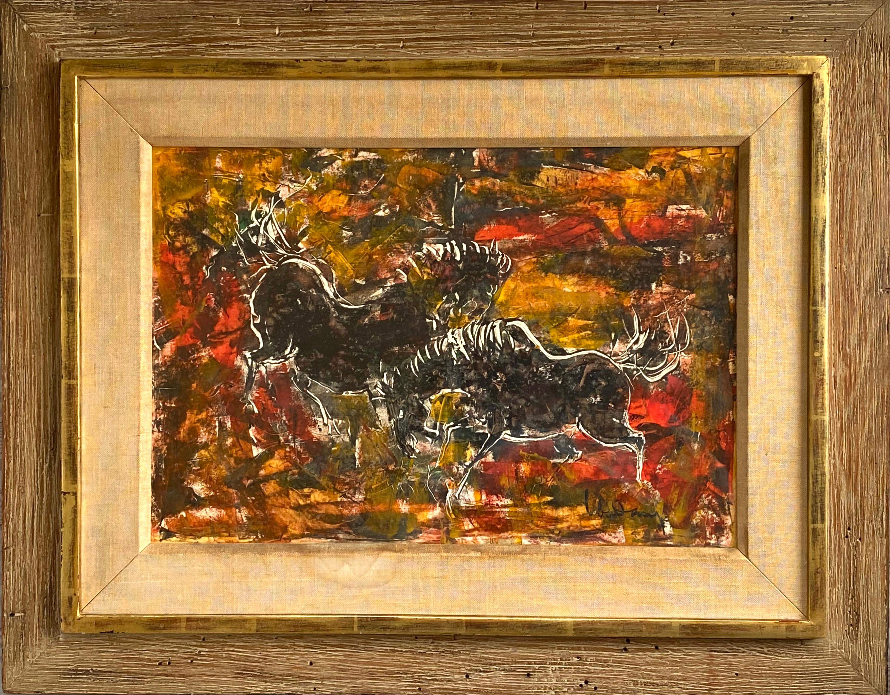 “Wild Horses” - Painting by Hoi Lebadang