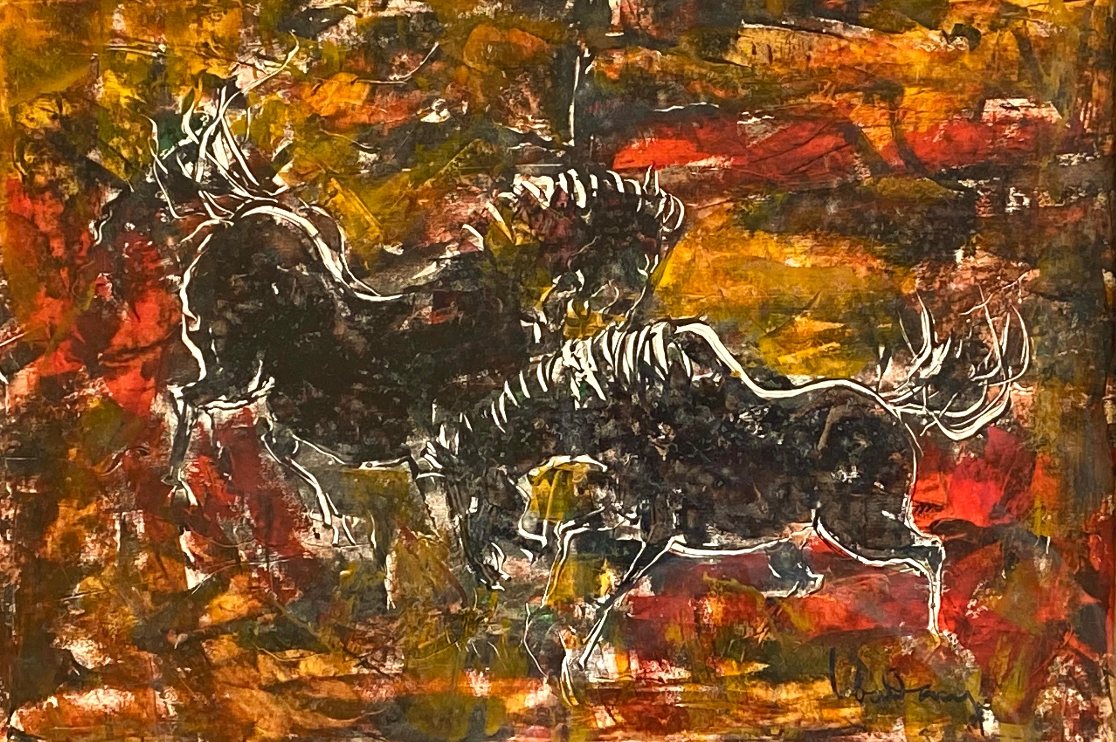 Hoi Lebadang Animal Painting - “Wild Horses”