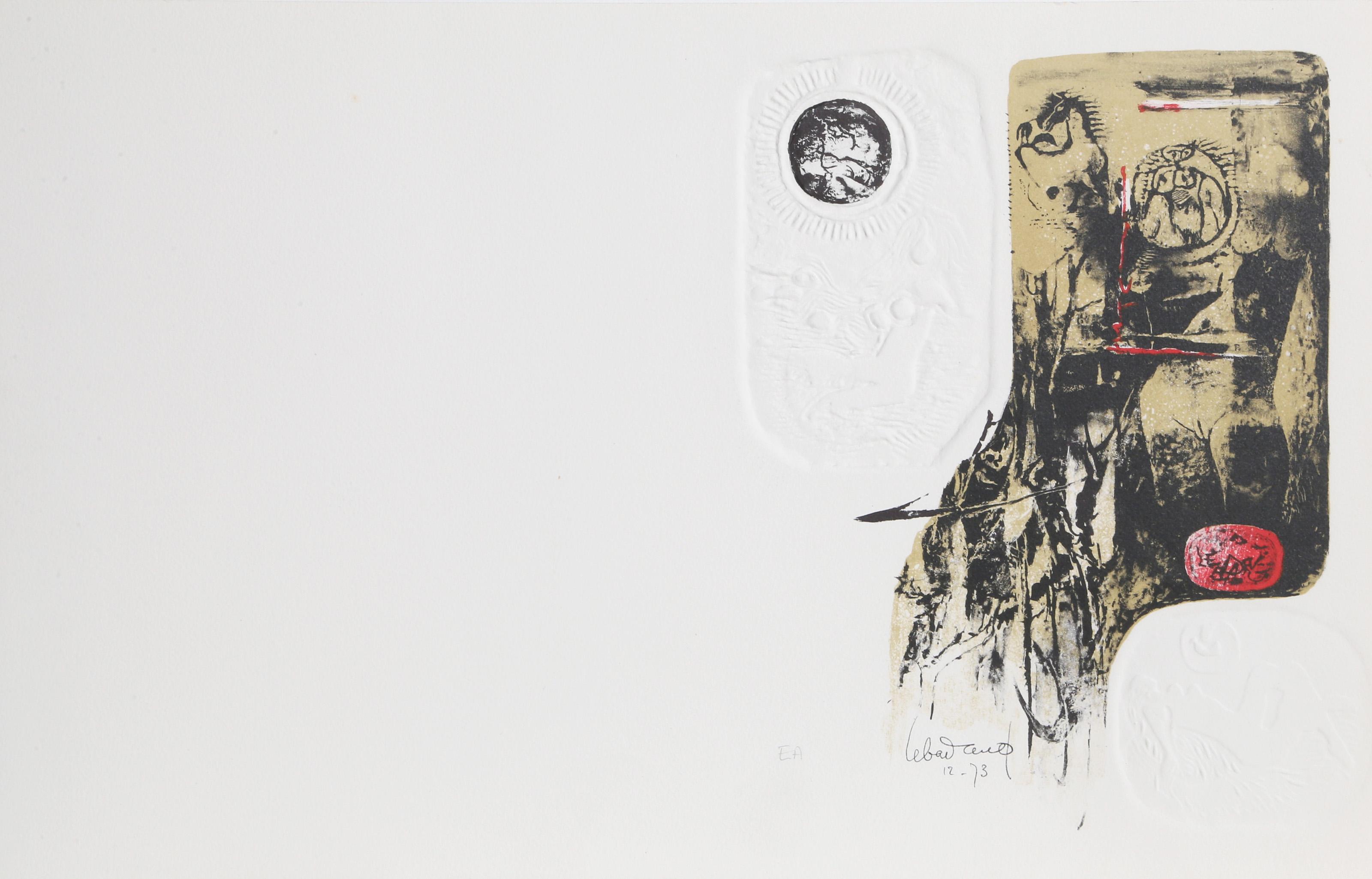 Lebadang (aka Hoi), Vietnamese (1922 - 2015) -  10 from the 10 Horses portfolio. Year: 1974, Medium: Lithograph with Embossing, signed in pencil, Edition: EA, Size: 21 x 30 in. (53.34 x 76.2 cm) 