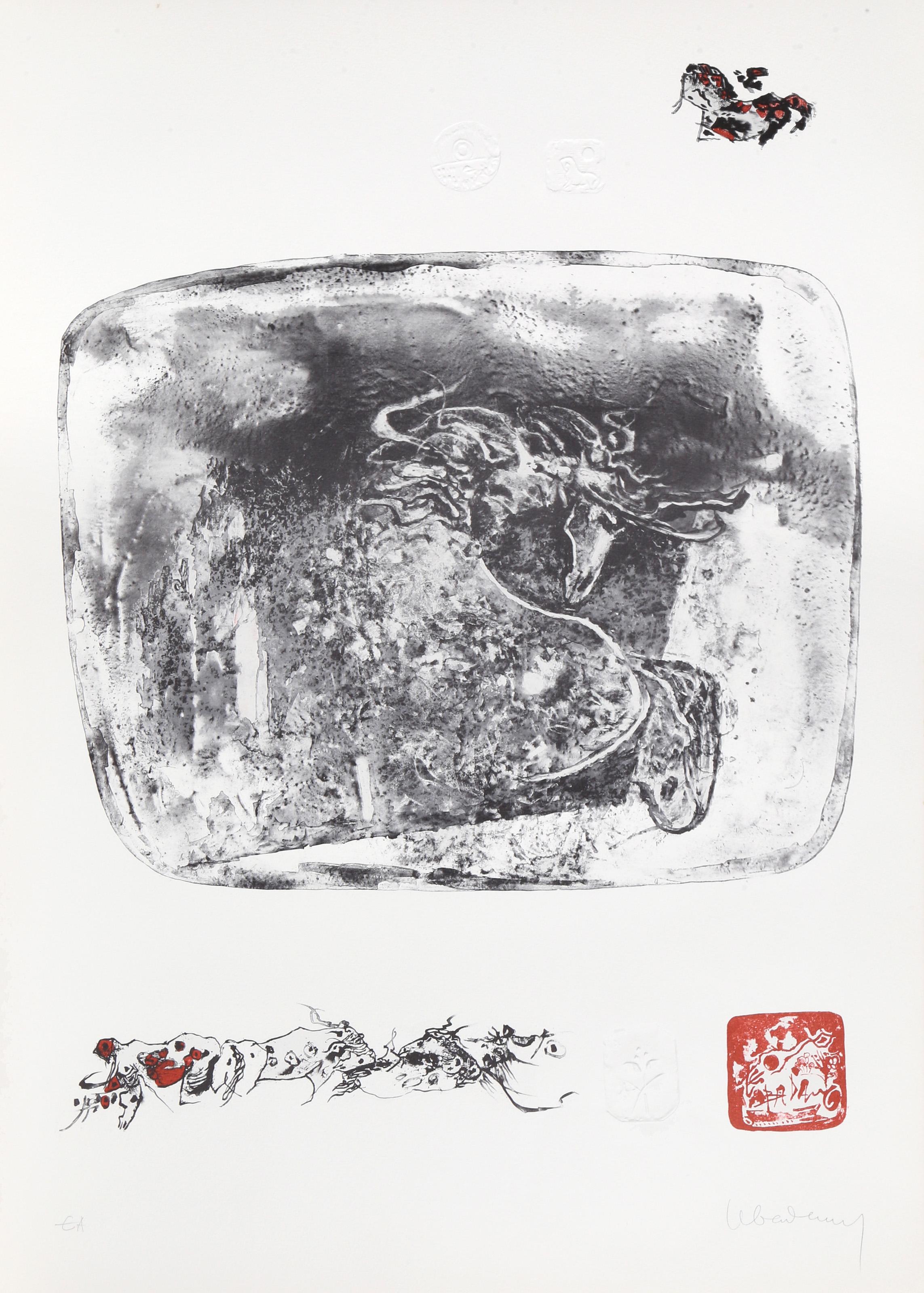 Lebadang (aka Hoi), Vietnamese (1922 - 2015) -  5 from the 10 Horses portfolio. Year: 1974, Medium: Lithograph with Embossing, signed in pencil, Edition: EA, Size: 30 x 21 in. (76 x 53 cm) 