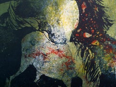 Battle Between Horses 2, Lithograph by Hoi Lebadang