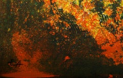 Battle Between Horses 3, Lithograph by Hoi Lebadang