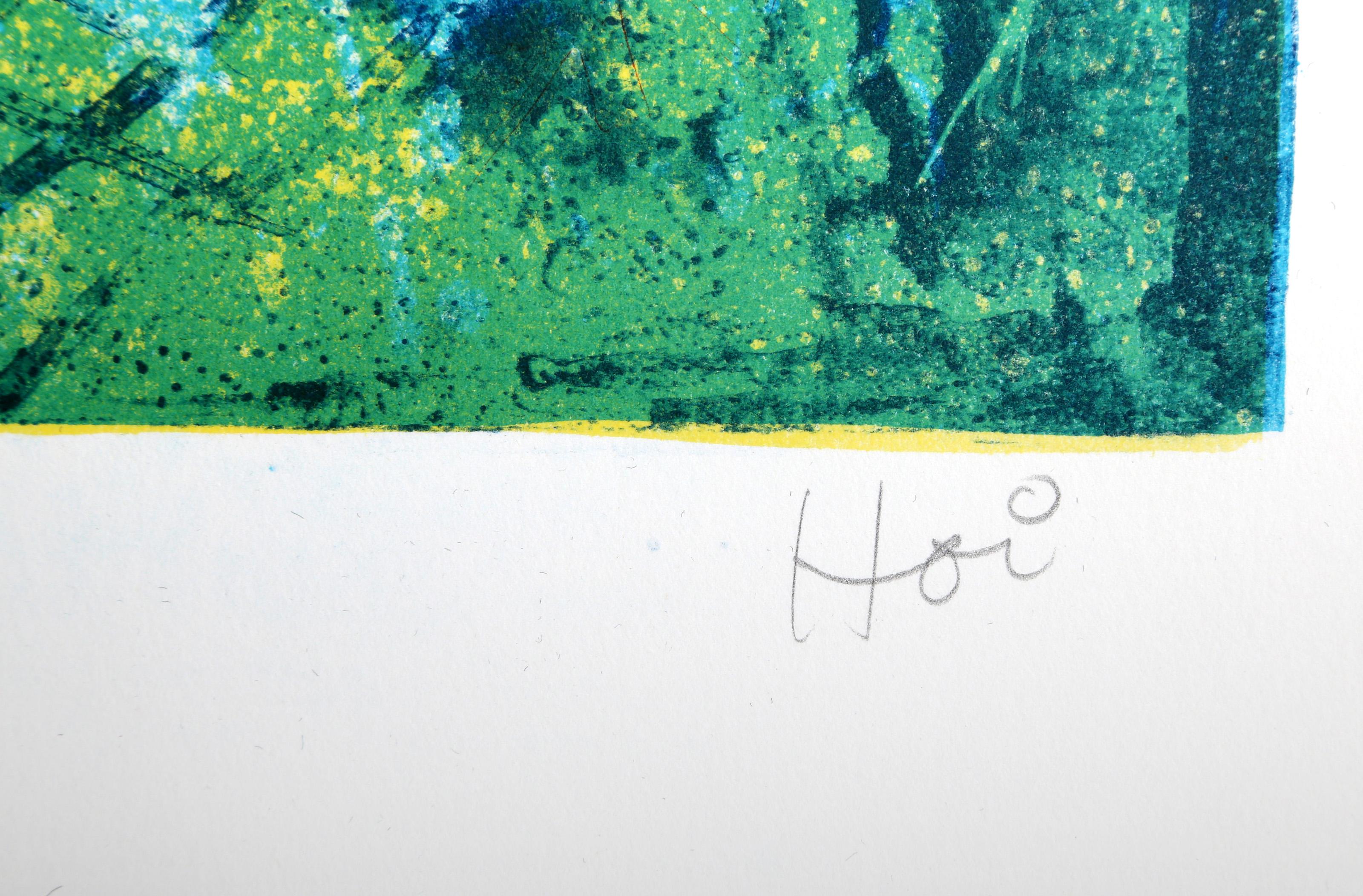 Birds, Abstract Expressionist Lithograph by Hoi Lebadang For Sale 3