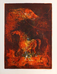 Burning Stallion, Lithograph by Hoi Lebadang