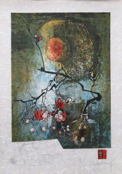 Cherry Blossoms, Lithograph by Hoi Lebadang