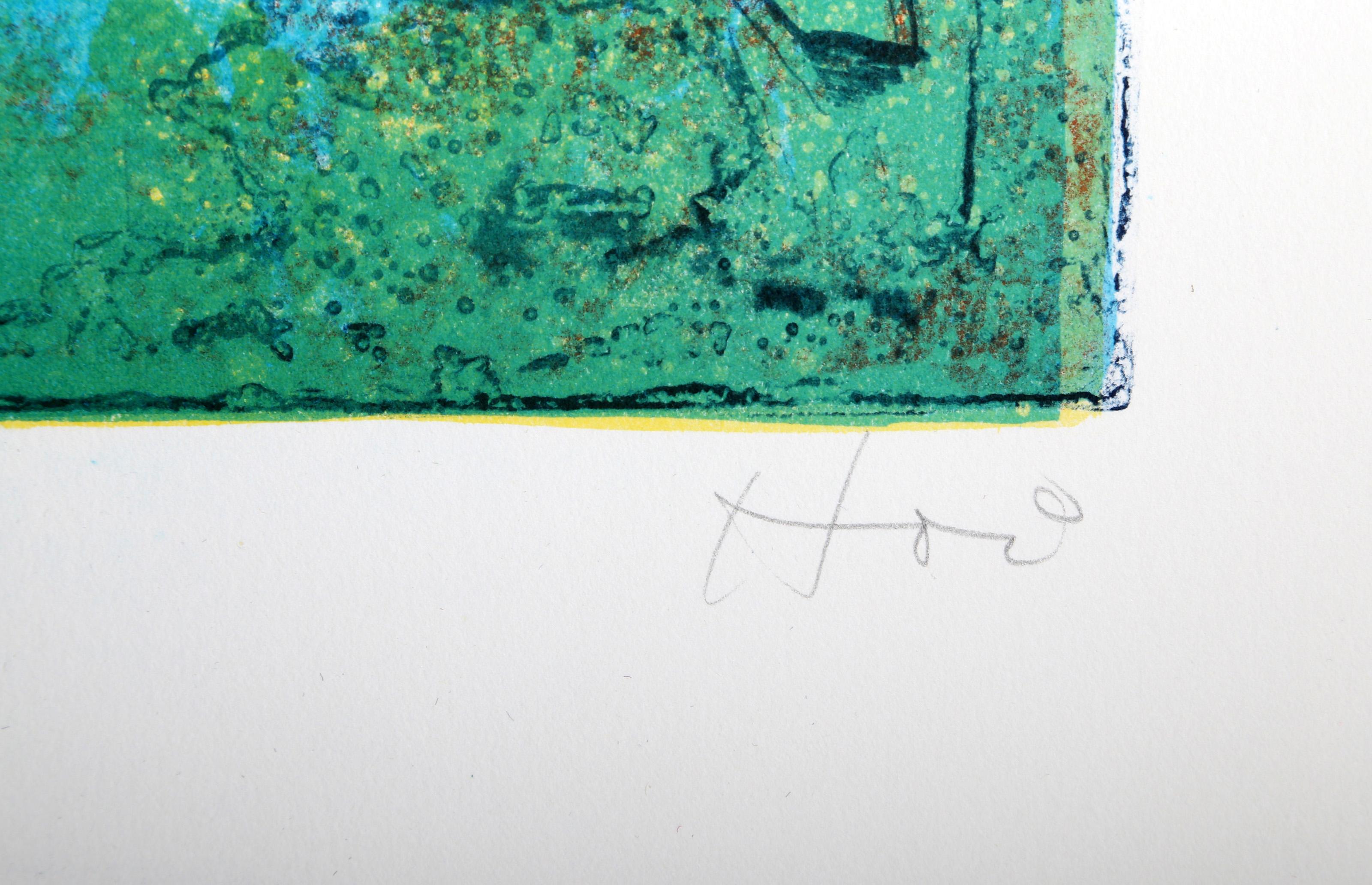 Couple on the Docks, lithographie expressionniste abstraite de Hoi Lebadang en vente 3