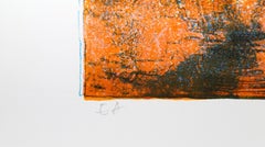 Docked Boats 4, Abstract Expressionist Lithograph by Hoi Lebadang