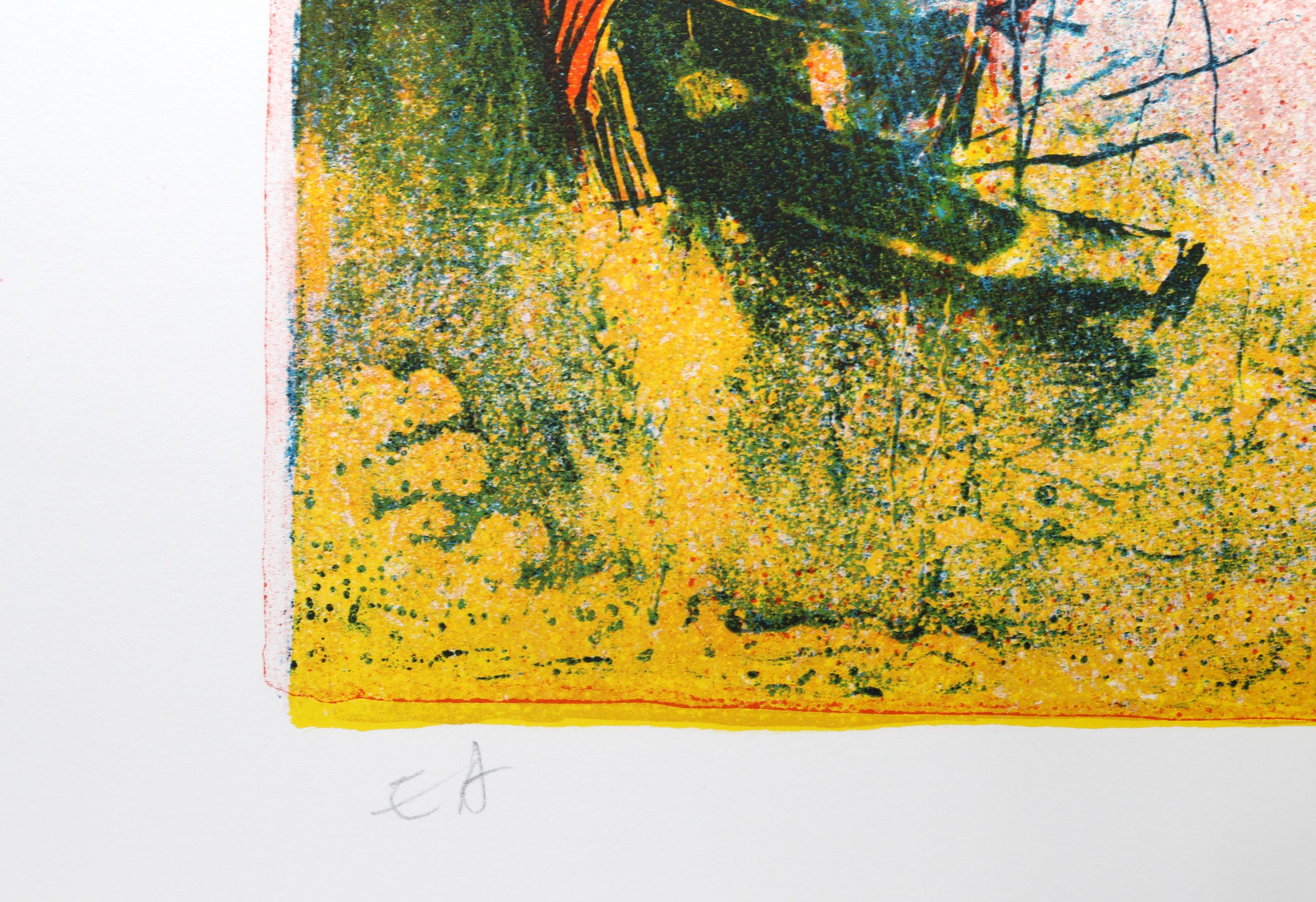 Boîtes à quai, lithographie expressionniste abstraite de Hoi Lebadang en vente 2