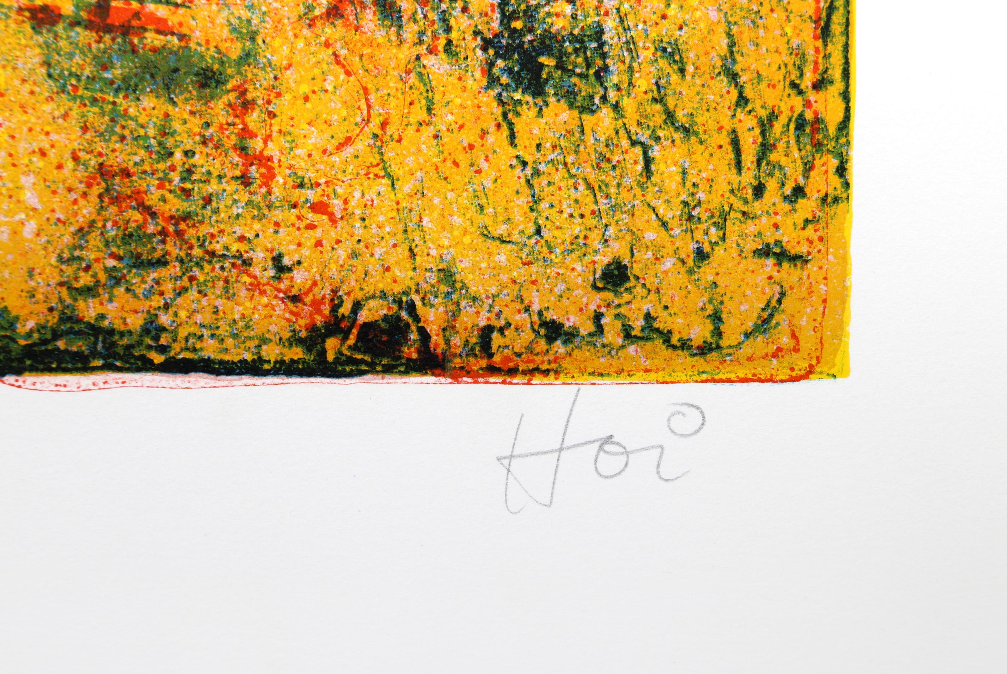 Boîtes à quai, lithographie expressionniste abstraite de Hoi Lebadang en vente 3