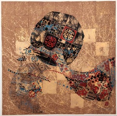 Dodo, Abstract Signed Screenprint with Gold Leaf by Lebadang (aka Hoi)
