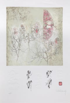 Figures in Trees, Abstract Etching by Hoi Lebadang