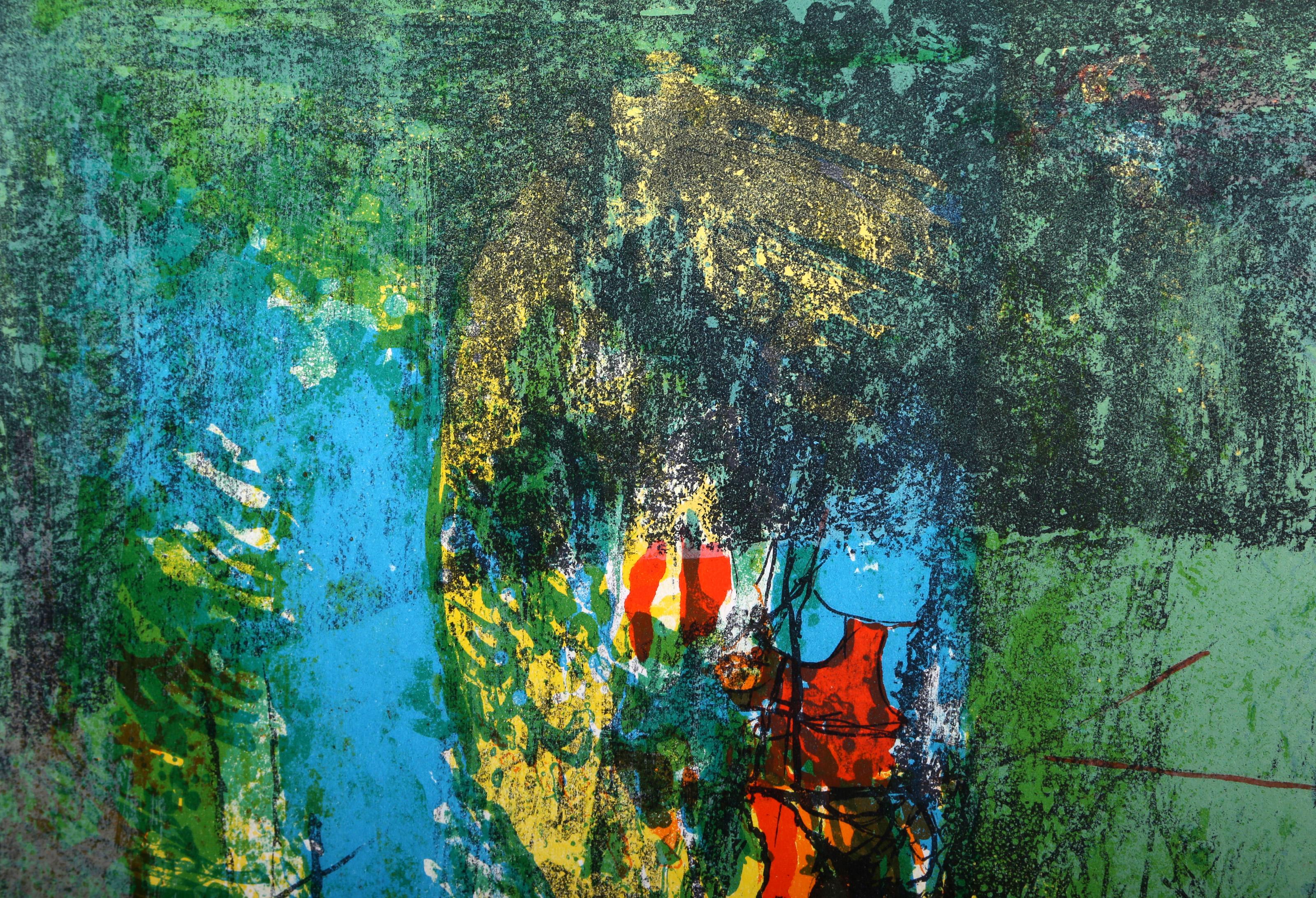 Floating Down the River, Lithograph by Hoi Lebadang For Sale 1