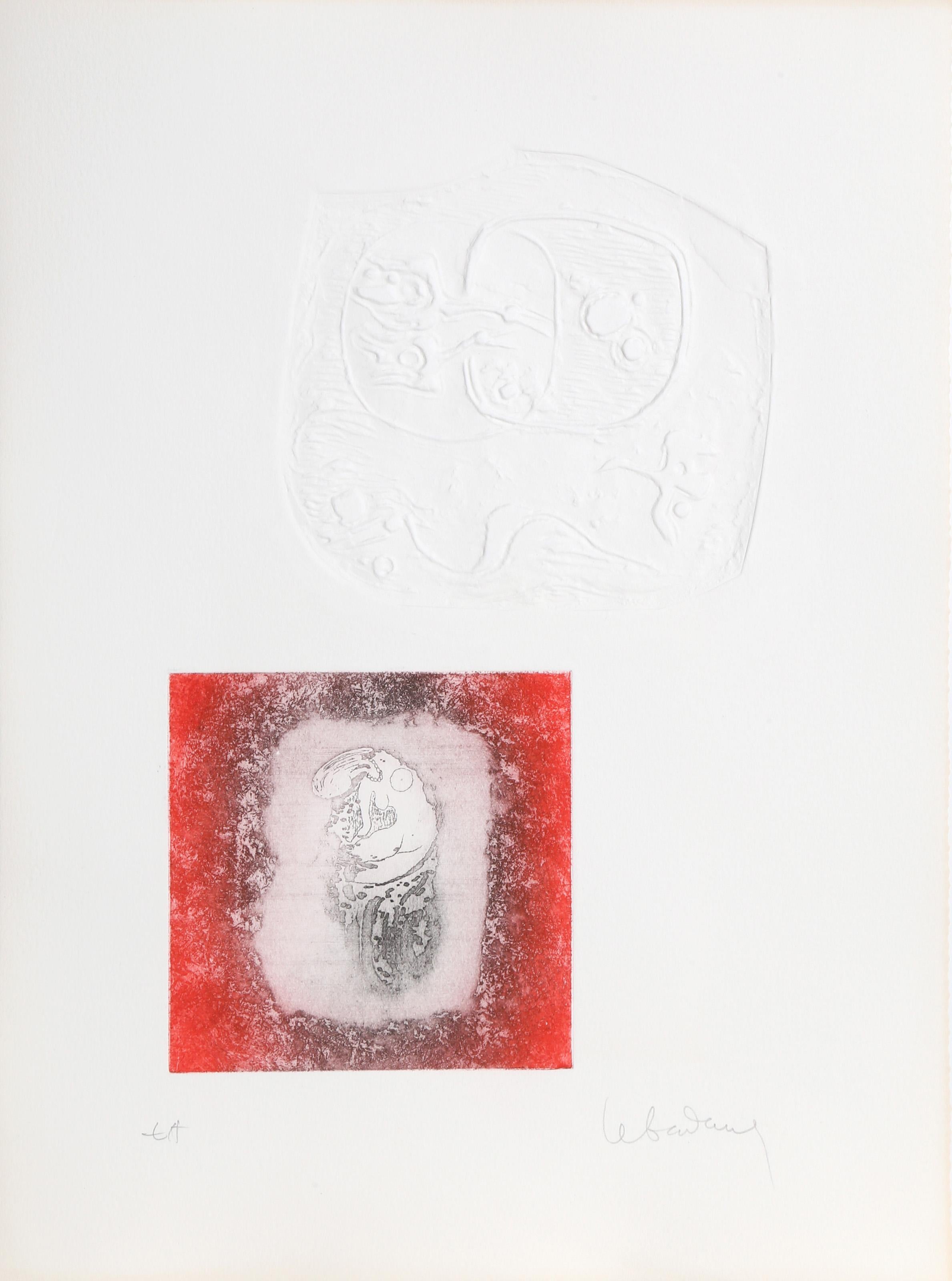 Lebadang (alias Hoi), Vietnamien (1922 - 2015) -  Nu flottant. Année : circa 1970, Médium : Gravure en relief, signée au crayon, Edition : EA, Taille : 15  x 10 in. (38.1  x 25.4 cm) 
