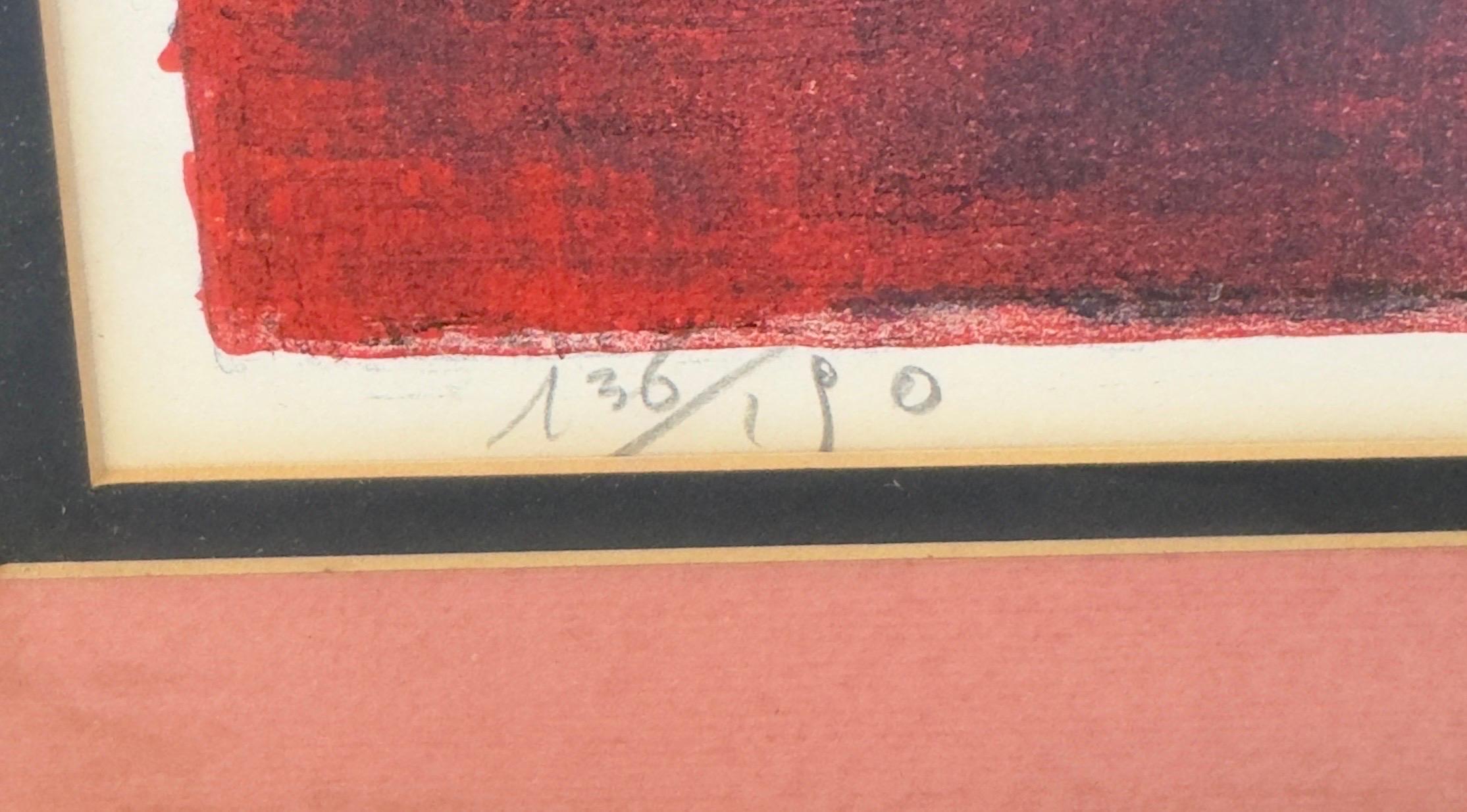 Cheval Hoi Lebadang en lithographie rouge, signé, numéroté et encadré  en vente 6
