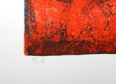 Pferde in Rot und Blau, Lithographie von Hoi Lebadang