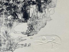 Horses, Signed and Numbered Abstract Lithograph by Hoi Lebadang
