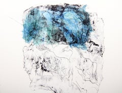 Horses - Variation 11 (Green, Pink and Blue), Hand-Colored Lithograph