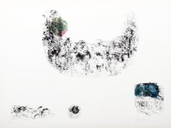 Pferde – Variation 11 (Grün, Rosa und Blau), handkolorierte Lithographie