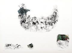 Horses - Variation 2 (Blue and Green), Hand-Colored Lithograph by Hoi Lebadang