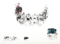 Horses - Variation 3 (rose, vert et bleu), lithographie colorée à la main
