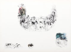 Pferde – Variation 4 (Rosa, Beige und Blau), handkolorierte Lithographie