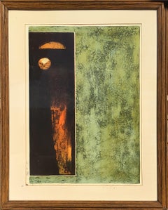 In Space, Signed Abstract Etching by Hoi Lebadang