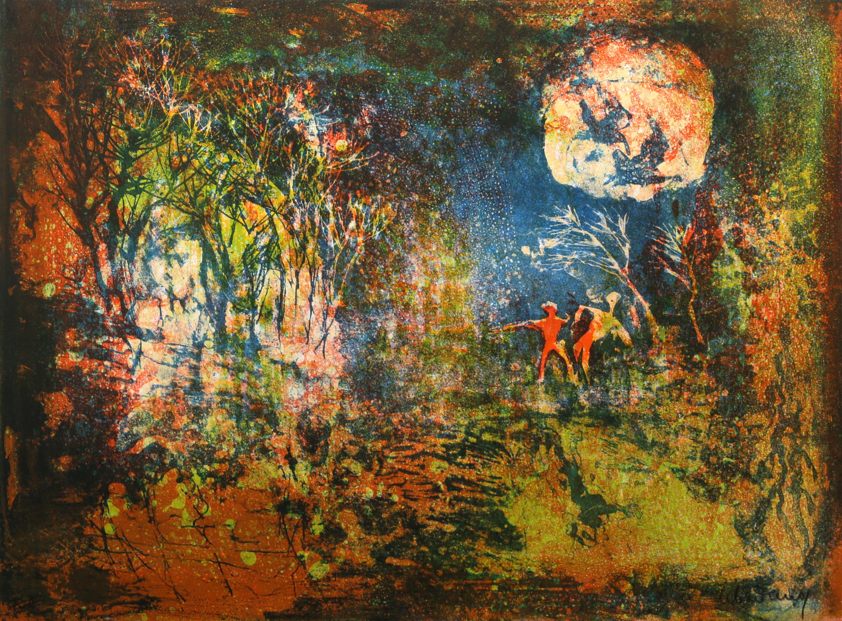Hoi Lebadang Landscape Print - In The Woods, Lithograph by Lebadang