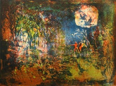 In The Woods, litografia astratta di Lebadang