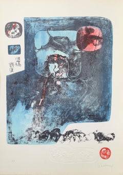 Vintage Lithograph from the Ten Horses Portfolio by Lebadang