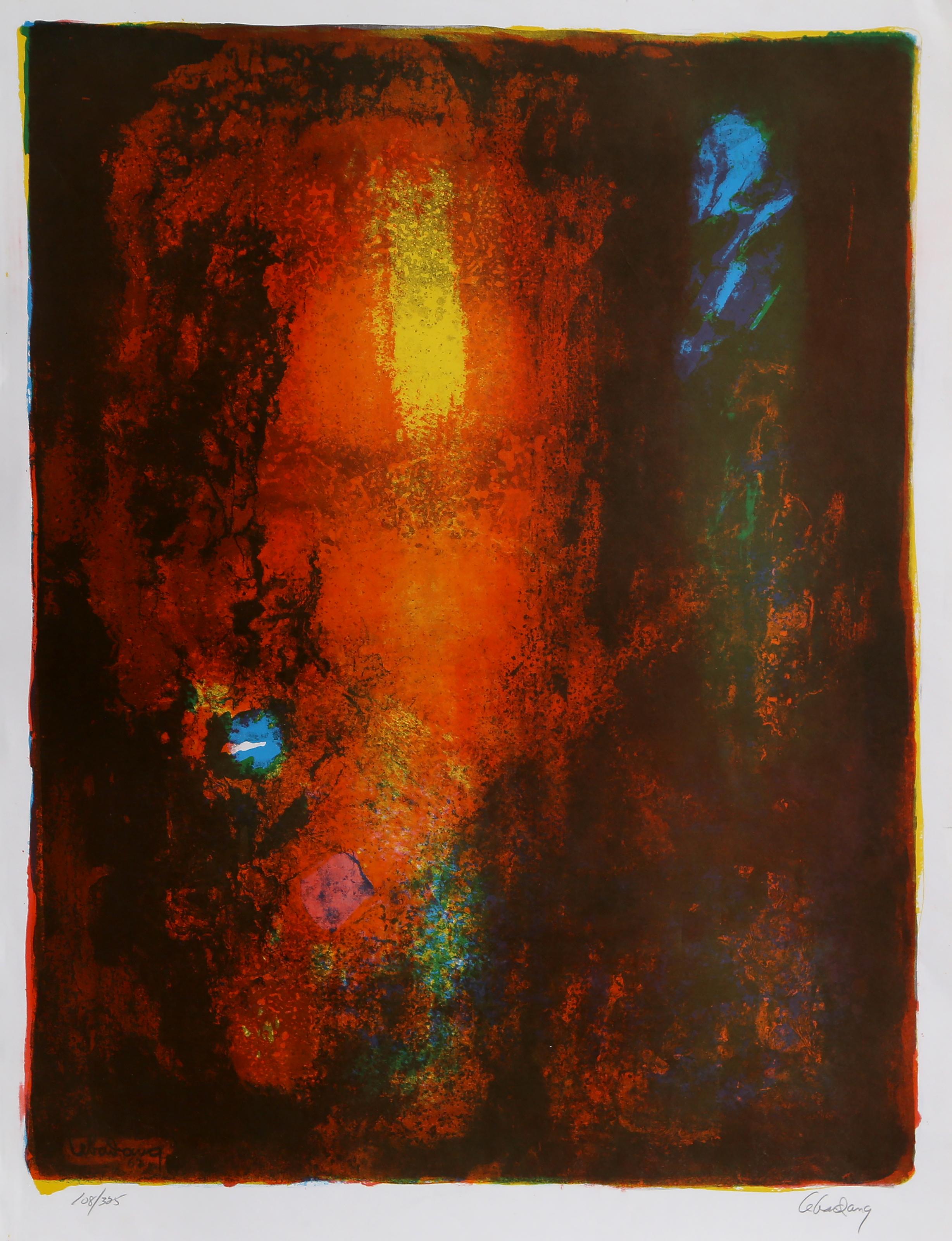 Lumiere Cassee, Signed Abstract Expressionist Lithograph by Lebadang (aka Hoi)