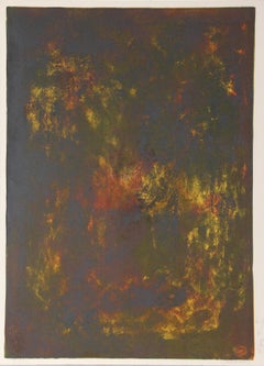 Nature Prays Without Words 7, signierte abstrakte Lithographie von Hoi Lebadang