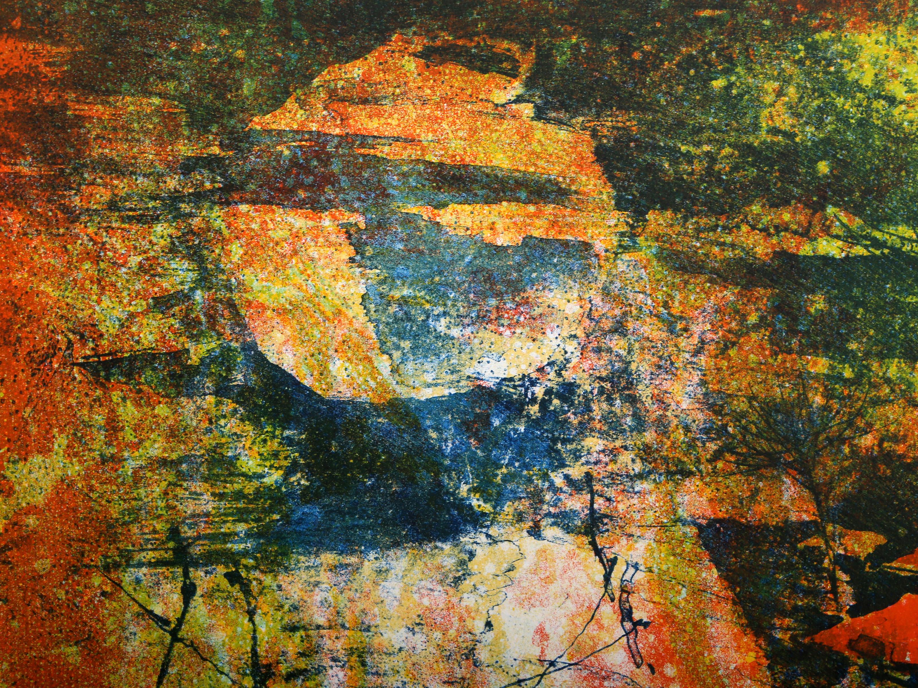 Paesaggio fluviale, litografia di Hoi Lebadang in vendita 1