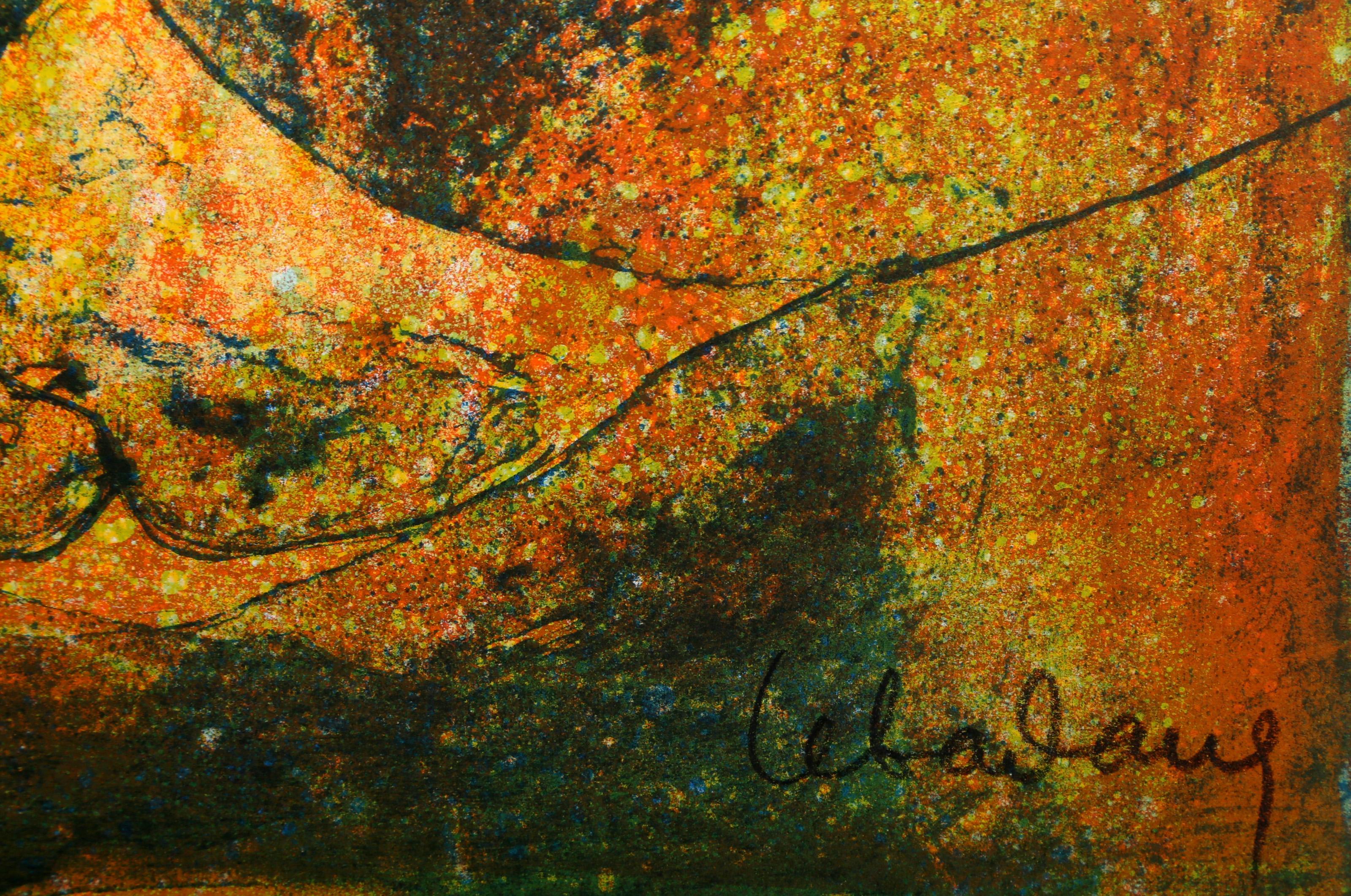 Paesaggio fluviale, litografia di Hoi Lebadang in vendita 3