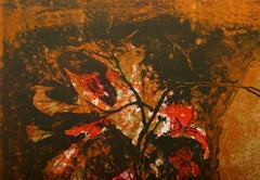 Still Life in Orange, Signed and Numbered Abstract Lithograph by Hoi Lebadang