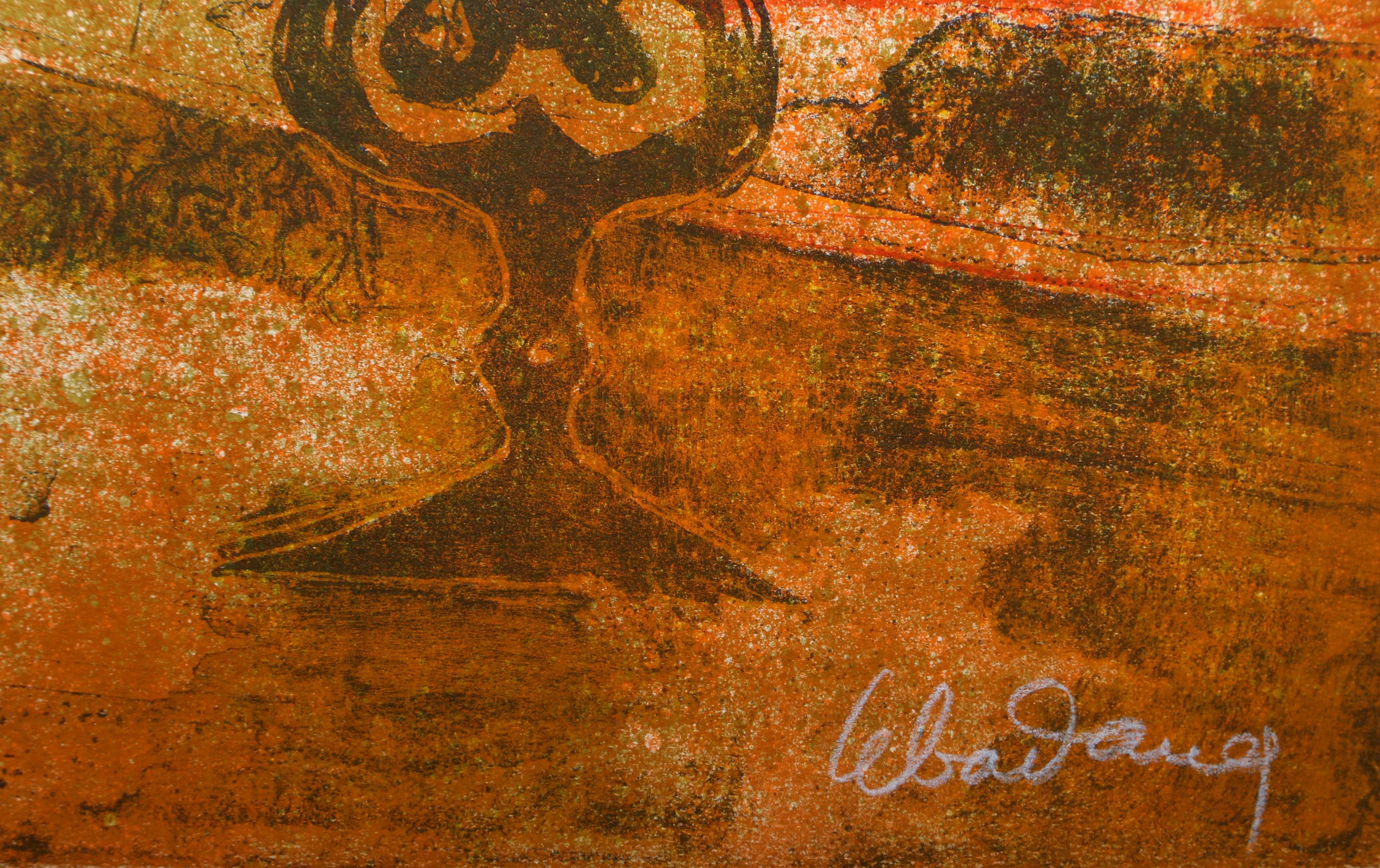 Still Life in Orange, Lithograph by Hoi Lebadang For Sale 3