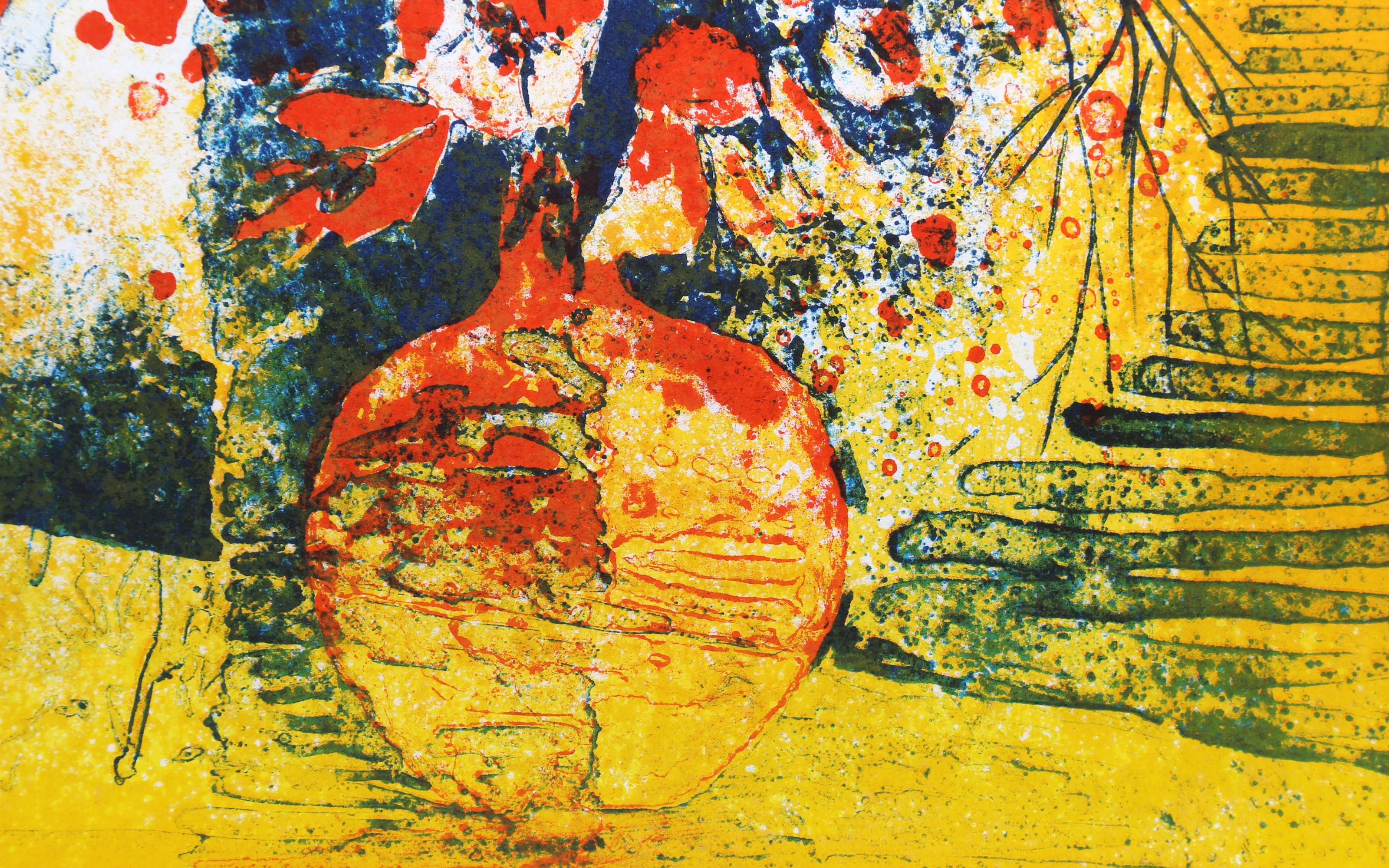 Still Life in Yellow , Lithograph by Hoi Lebadang For Sale 1
