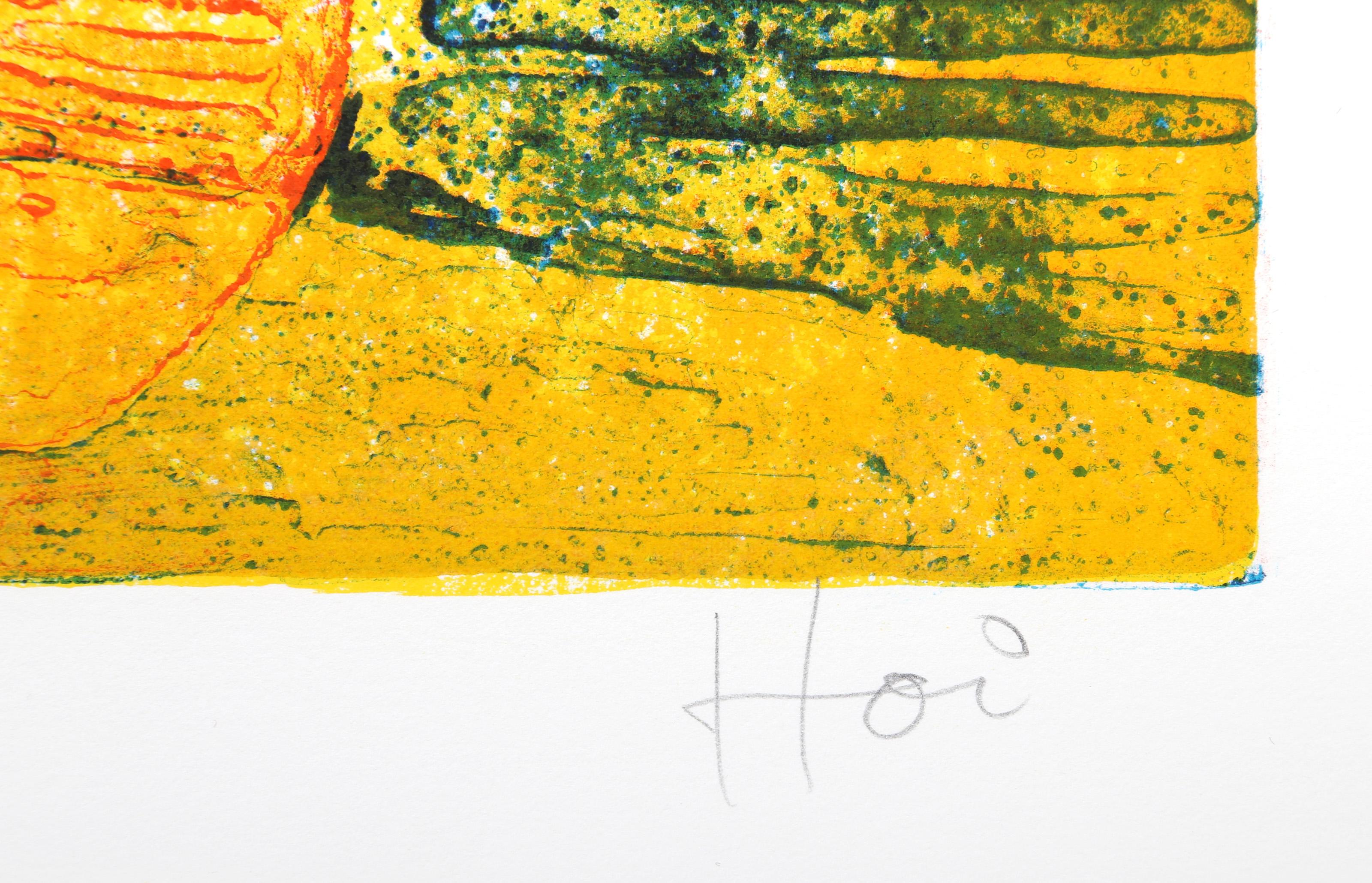 Naturaleza muerta en amarillo , litografía de Hoi Lebadang en venta 3