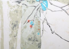 Stillleben mit Zweigen, abstrakte Lithographie von Hoi Lebadang