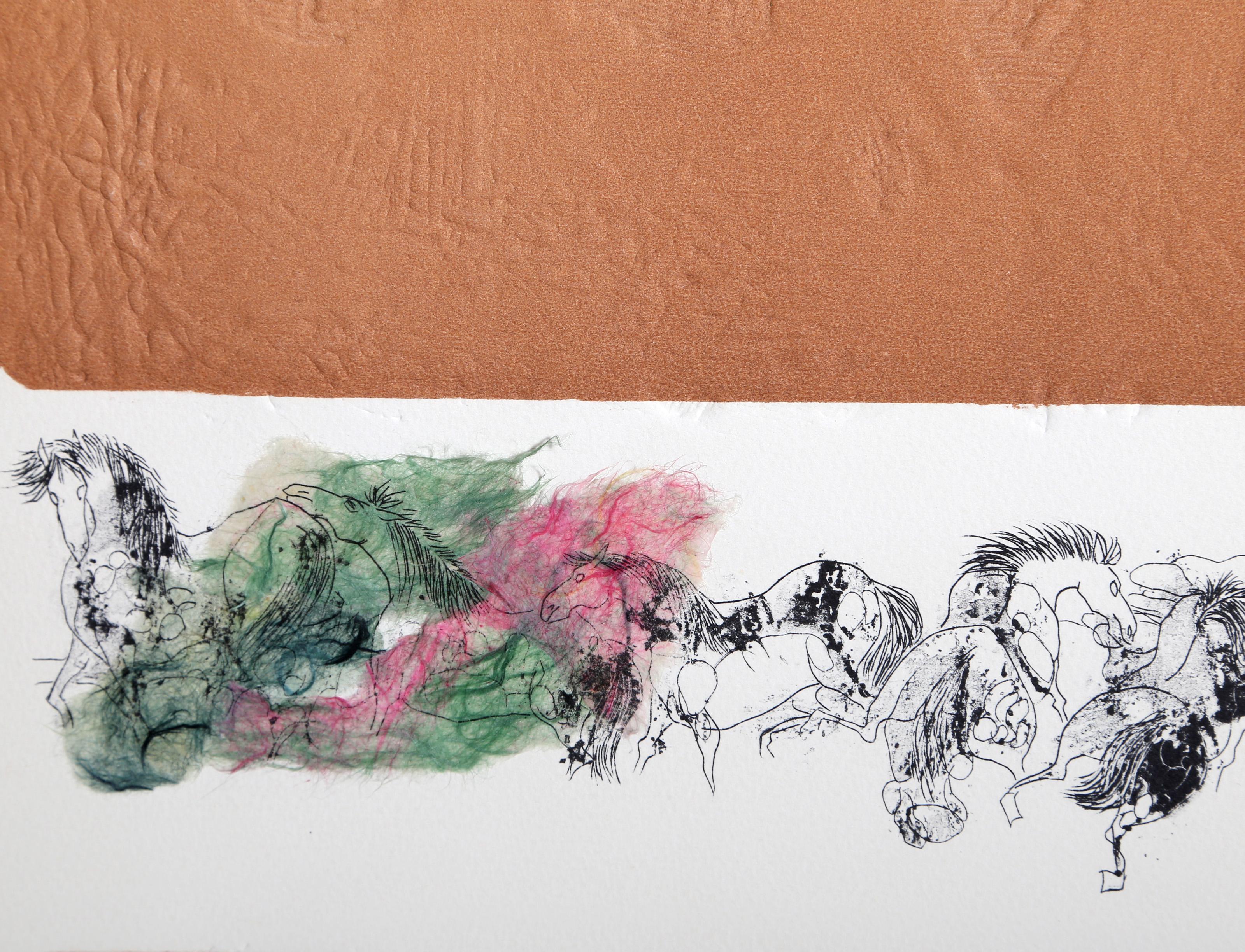 Stone Horses 1, Etching by Hoi Lebadang 1