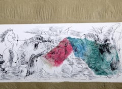Stone Horses 6, Etching by Hoi Lebadang